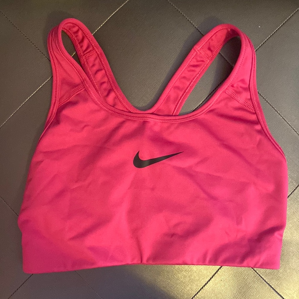 Pink Nike sports bra